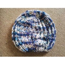 women winter fancy yarn fashion acrylic knitted beanie hat